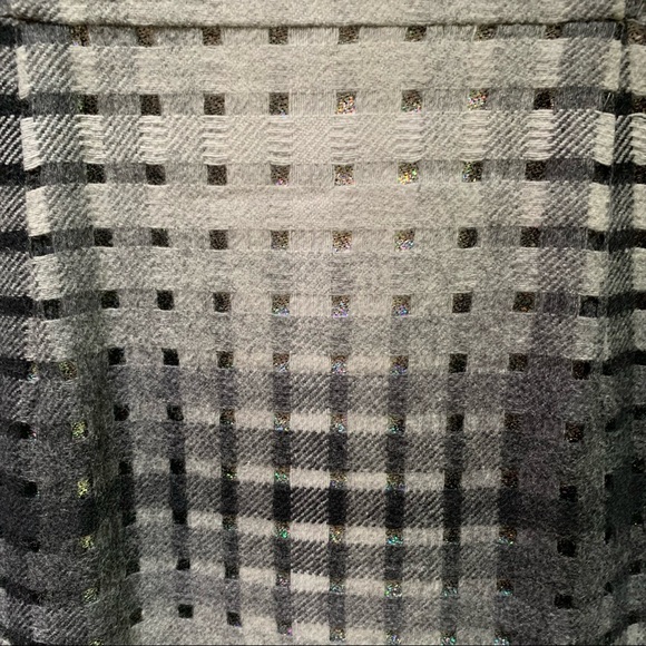 Marco de Vincenzo -- Gray Plaid Virgin Wool Over Metallic Lined Sheath Dress - Picture 7 of 15